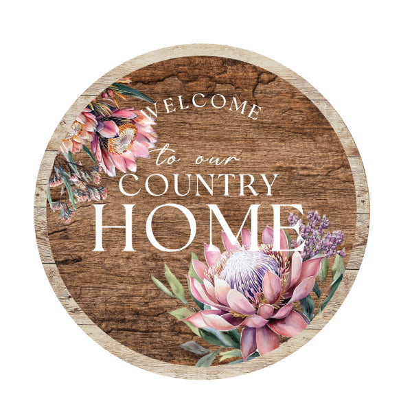 Wooden Welcome Sign - Midnight Australiana Range