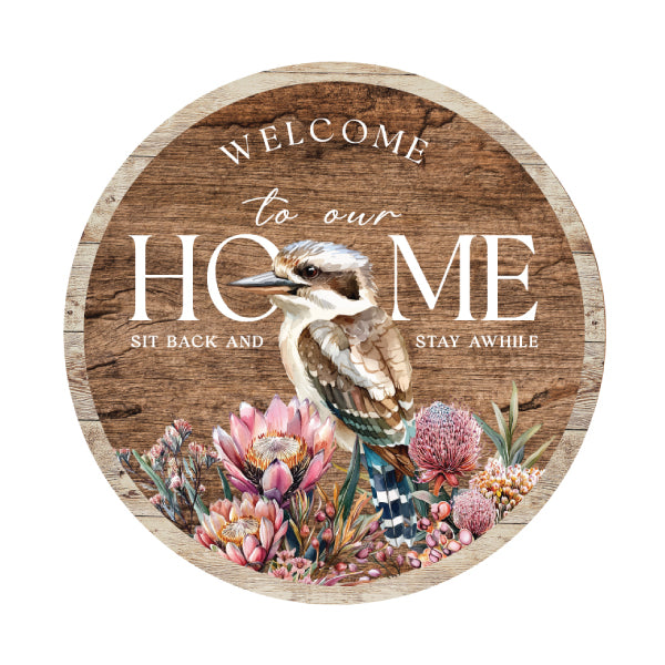 Wooden Welcome Sign - Midnight Australiana Range