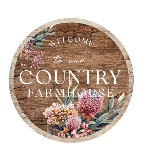 Wooden Welcome Sign - Midnight Australiana Range
