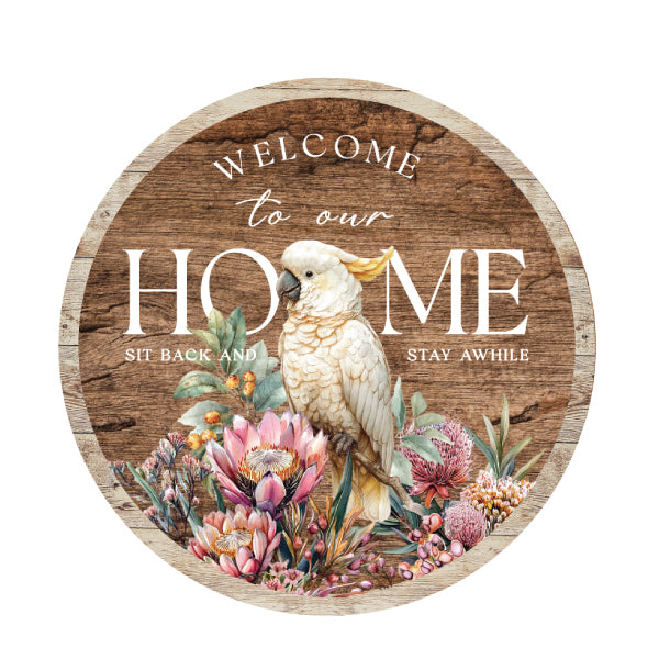Wooden Welcome Sign - Midnight Australiana Range