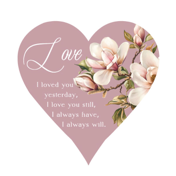 Ceramic Hanging Heart Plaque - Magnolia Range