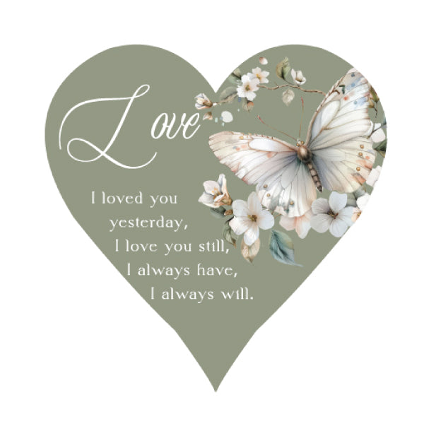 Ceramic Hanging Heart Plaque - Magnolia Range
