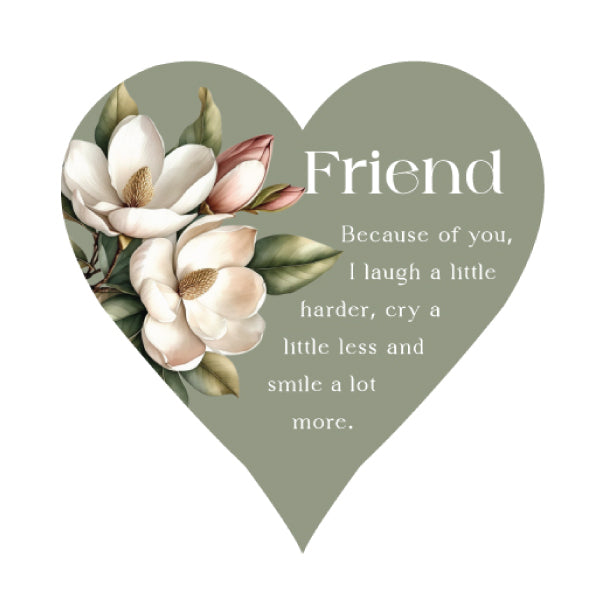 Ceramic Hanging Heart Plaque - Magnolia Range