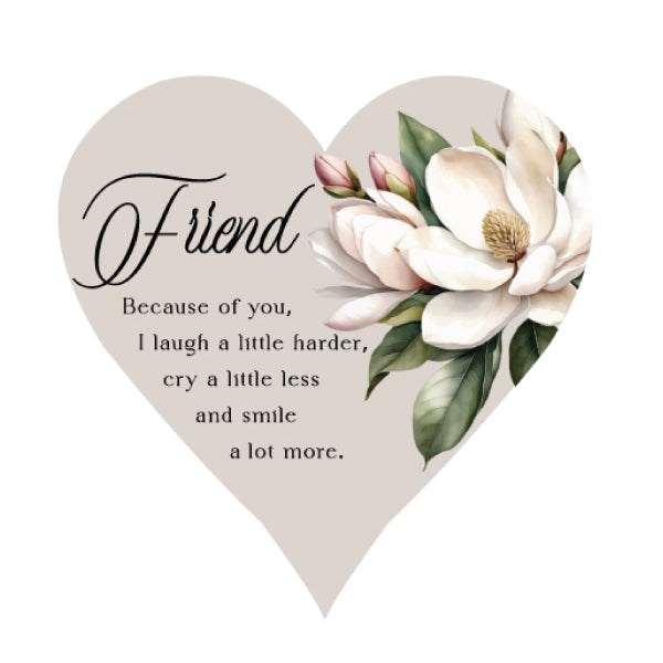Ceramic Hanging Heart Plaque - Magnolia Range