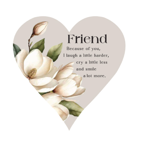 Ceramic Hanging Heart Plaque - Magnolia Range