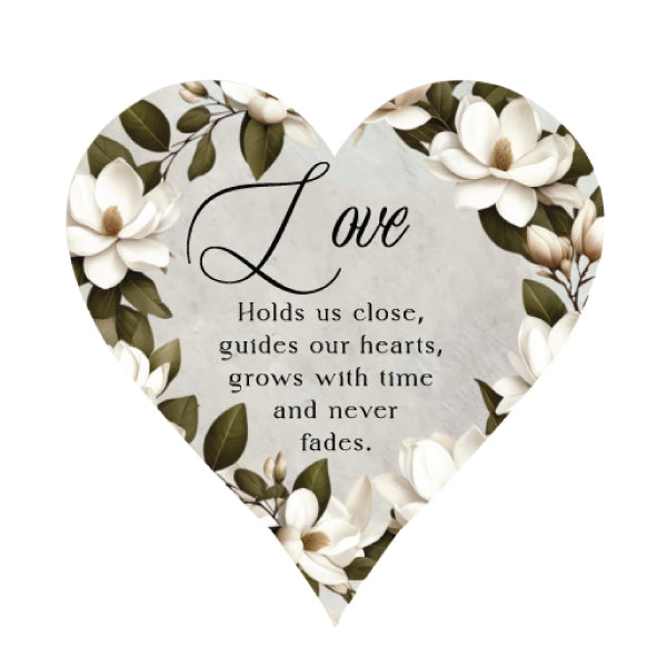 Ceramic Hanging Heart Plaque - Magnolia Range