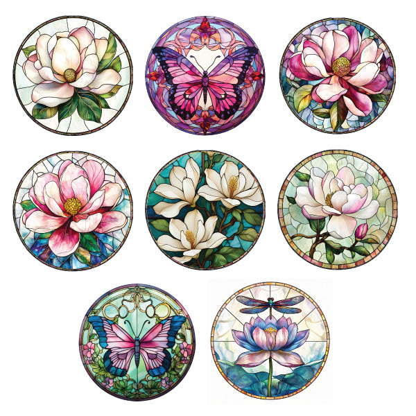 Ceramic Trinket Plate - Magnolia Stained Glass Look Range