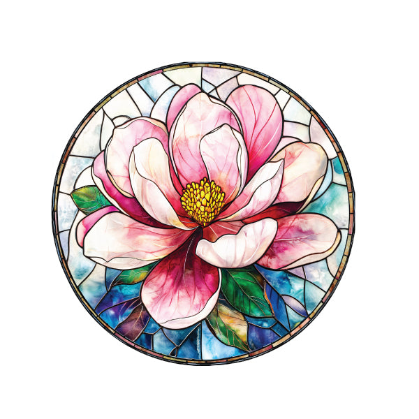Ceramic Trinket Plate - Magnolia Stained Glass Look Range