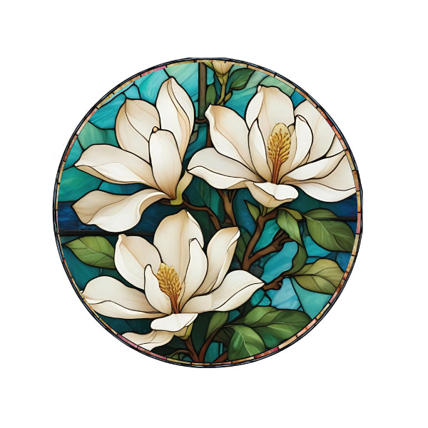 Ceramic Trinket Plate - Magnolia Stained Glass Look Range