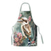 A light gray fabric apron featuring a detailed watercolor-style print of a kookaburra perched among pink flowers and green leaves, with the word 'AUSTRALIA' printed near the lower right.