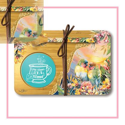 Tea Time Tray Set by Lisa Pollock Eco-Friendly Bamboo