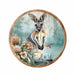 Midnight Australiana ceramic trivet featuring a kangaroo among Australian native flowers and foliage