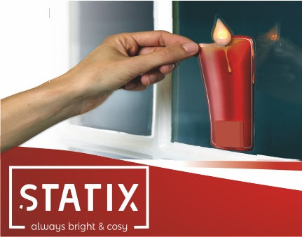 Statix Stable with Star Xmas Window Decal with Flickering Light