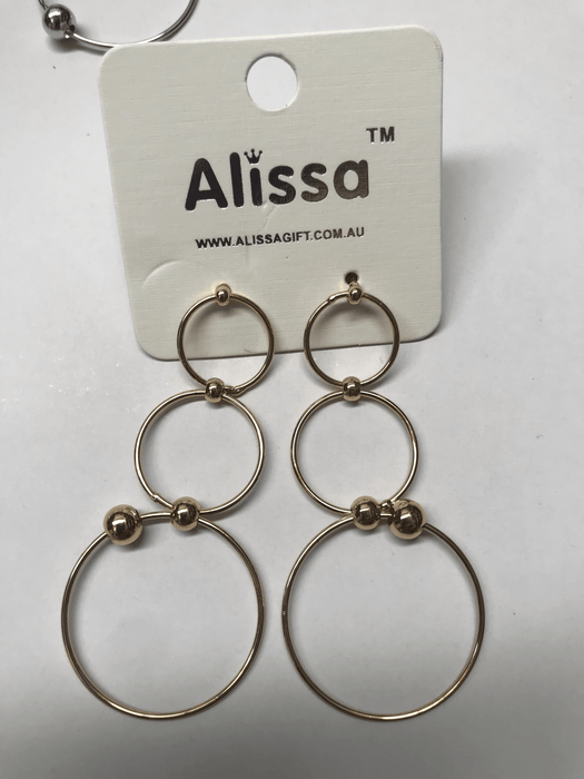3 Hoop Drop Earrings Jewellery Alissa 