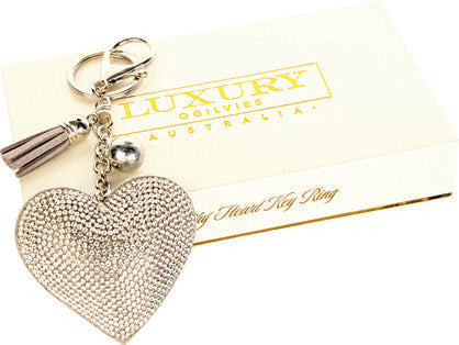 Heart Keyring Luxury Diamante Encrusted Love Heart