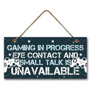 Gaming in Progress Eye Contact Unavailable MDF Wall Hanging