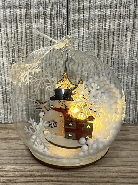 Christmas LED Globe - Glass Ball with Snow