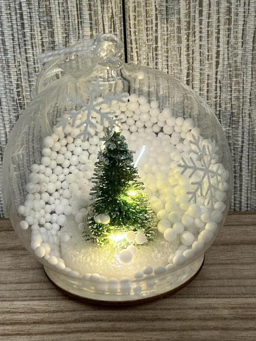 Christmas LED Globe - Glass Ball with Snow