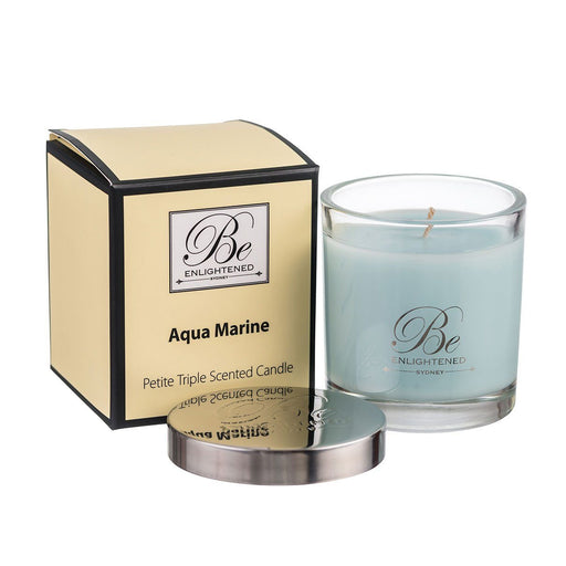 Aqua Marine Triple Scented Petite Candle Candle Be Enlightened 