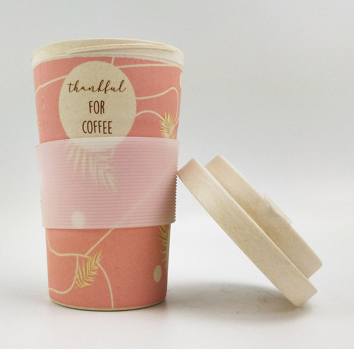 Bamboo Eco Travel Mug - Thankful for coffee Kitchen Urban Products 