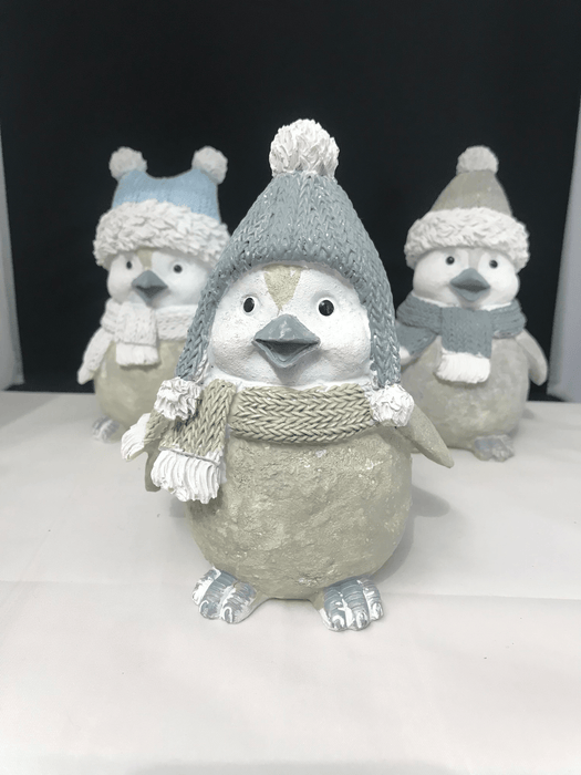 Christmas Penguins - Ceramic Christmas Coast to Coast Grey Scarf 