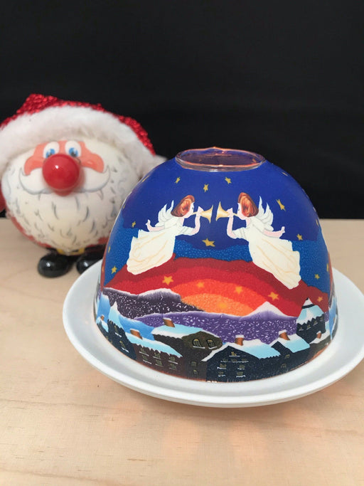 Glowing Glass Art Dome Candle Holder Christmas Art de Lumina 