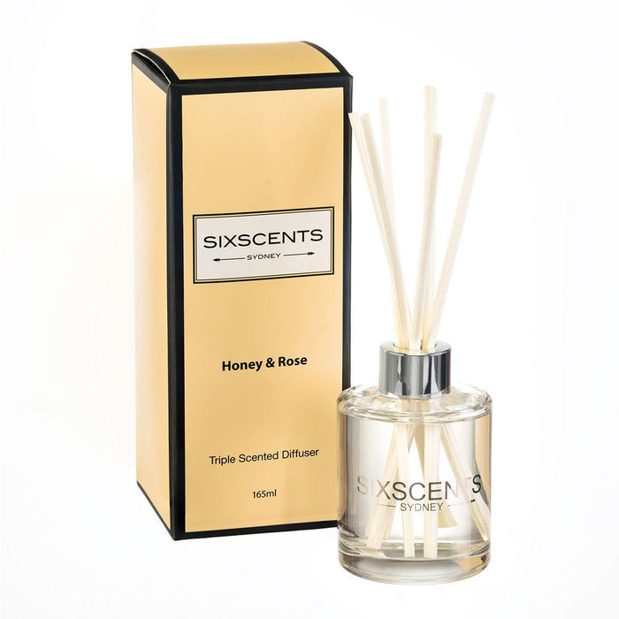 Honey & Rose Triple Scented Diffuser Diffuser Be Enlightened Sixscents 
