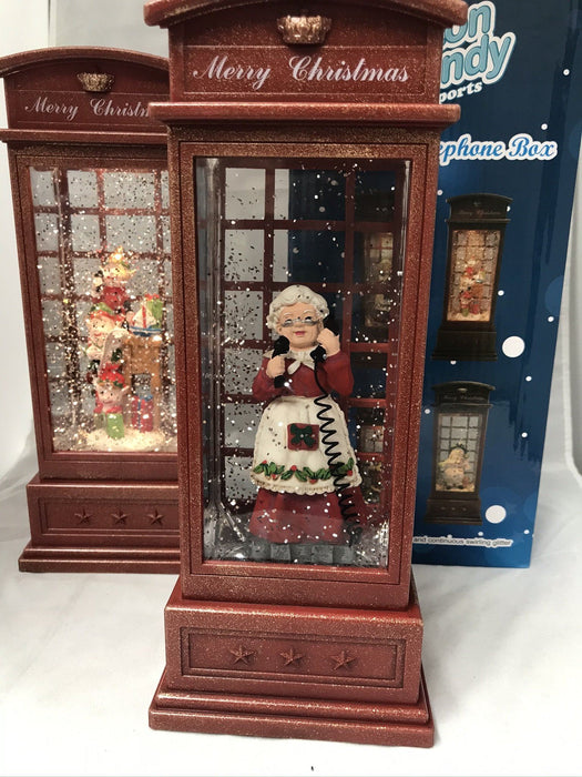 Magical Telephone Box with Christmas Scene Christmas Cotton Candy Mrs Clause 