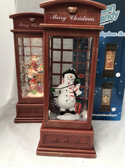 Magical Telephone Box with Christmas Scene Christmas Cotton Candy Snowman 