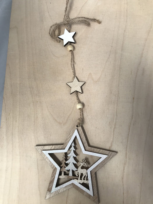 Natural Timber Star and Tree Christmas Scene Christmas Urban Products Star 