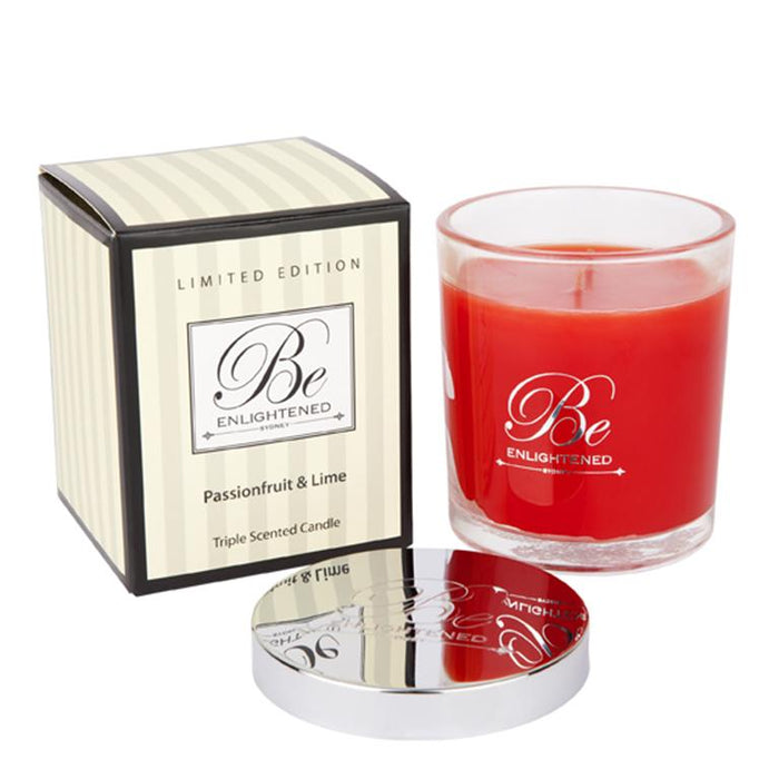 Passionfruit & Lime Elegant Triple Scented Candle Candle Be Enlightened 