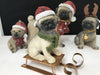Pug Christmas Ornament Christmas Nicholas Pug on Sleigh 