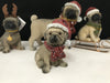 Pug Christmas Ornament Christmas Nicholas Sitting Pug with Santa Hat 