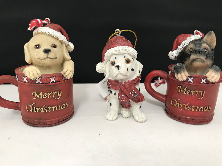 Puppy Ornaments - Dalmatian, Golden Retriever, German Shephard Christmas Nicholas 