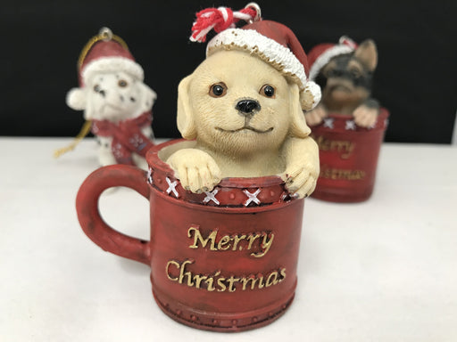 Puppy Ornaments - Dalmatian, Golden Retriever, German Shephard Christmas Nicholas Retriever 