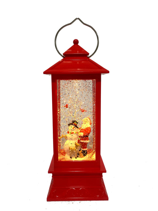 Red Christmas Lantern - LED with swirling glitter Christmas Cotton Candy 