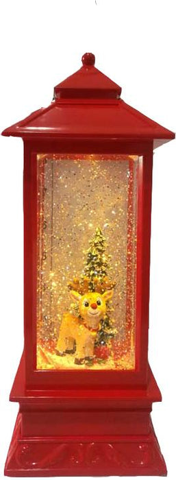 Red Christmas Lantern - LED with swirling glitter Christmas Cotton Candy 