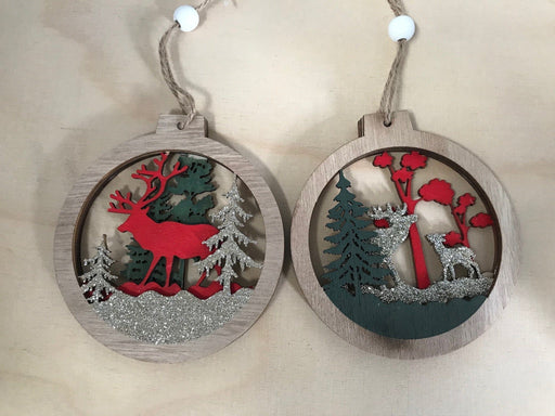 Reindeer Scene Bauble Hanging Decoration Christmas Urban Products 