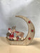 Santa and Reindeer Moon Stand Decoration Christmas Urban Products 