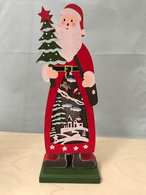 Santa with Christmas Scene Light Up Christmas Get Posh 