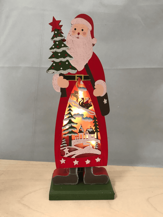 Santa with Christmas Scene Light Up Christmas Get Posh 