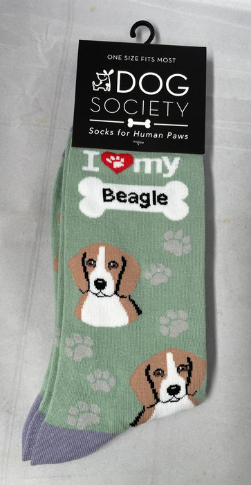 Sock Society Novelty Socks Clothing Gibson Importing Co. Beagle Green 