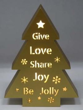 Xmas Tree Night Light - Give Love, Share Joy, Be Jolly Christmas Arton 